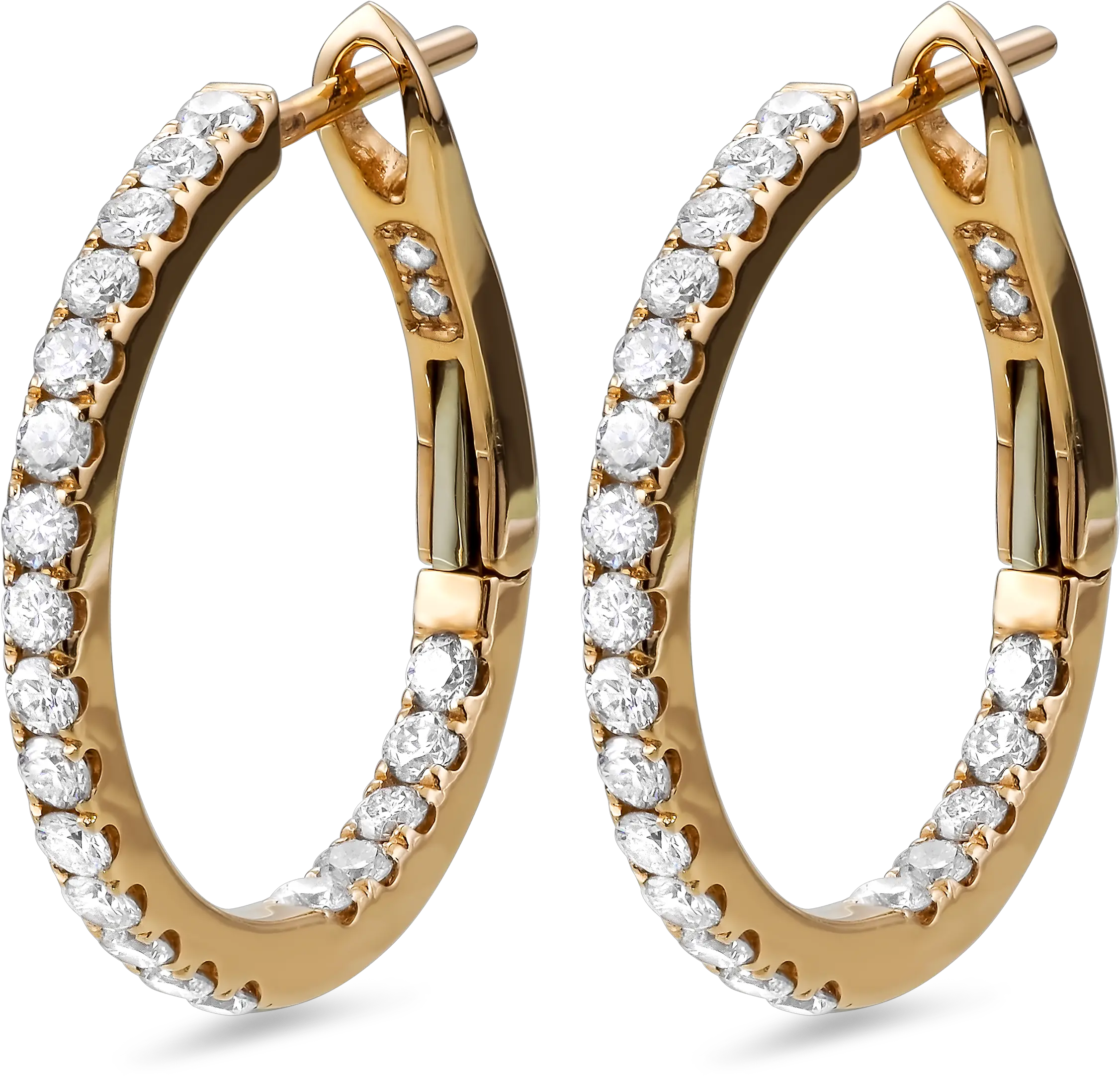 Diamond Earrings In 18k Rose Gold Diamond Earrings Jewellery Hd