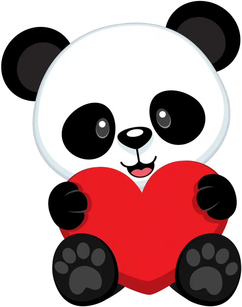 Transparent Panda Cartoon Png Oso Panda Con Corazon