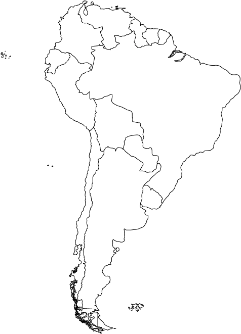 Outline Map Of South America South America Blank Map