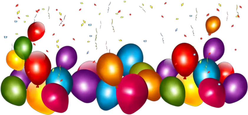 Download Colorful With Confettipicture Balloons And Confetti Transparent