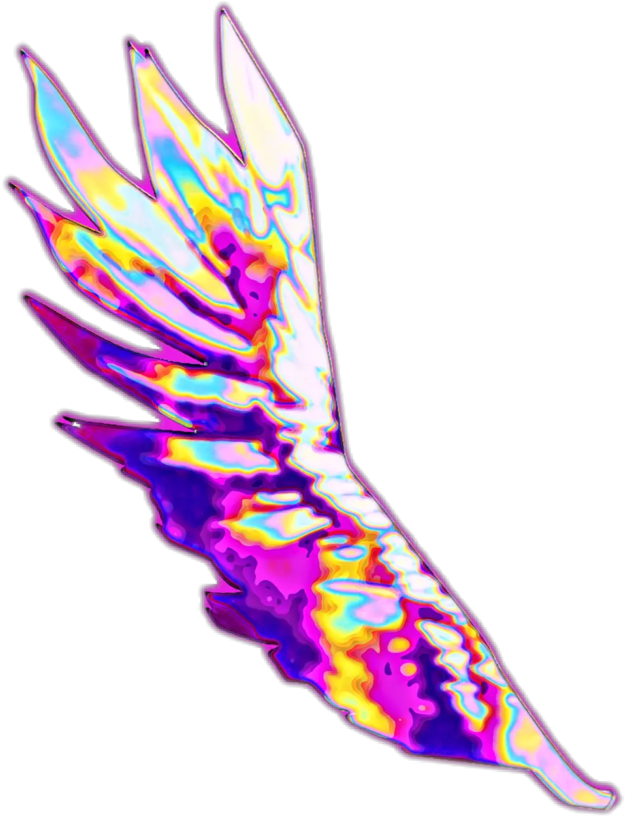 wings holographic aesthetic background color dream Wings Vaporwave Png