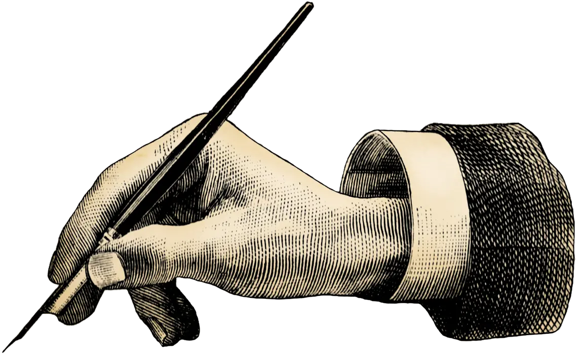Old Pen With Hand Png