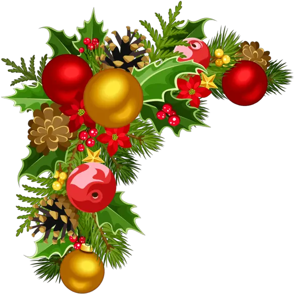 Christmas Garland Border Clip Art Christmas Decorations Transparent Background
