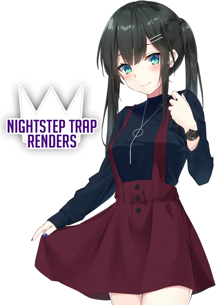 Png Photos Anime Cute Cute Anime Girl Black Hair Blue Eyes
