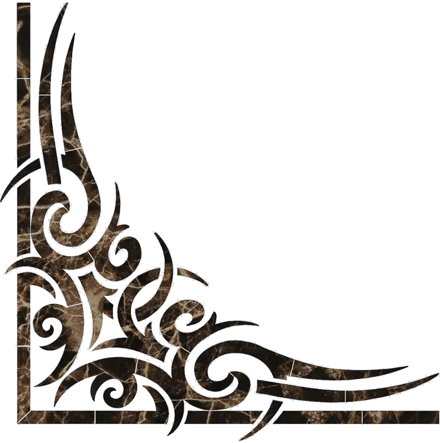 Tribal Corner Scroll Emperador Corner Tribal