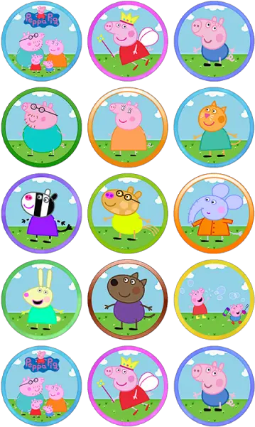 Peppa Pig Edible Cupcake Toppers Peppa Pig Characters Cake Toppers