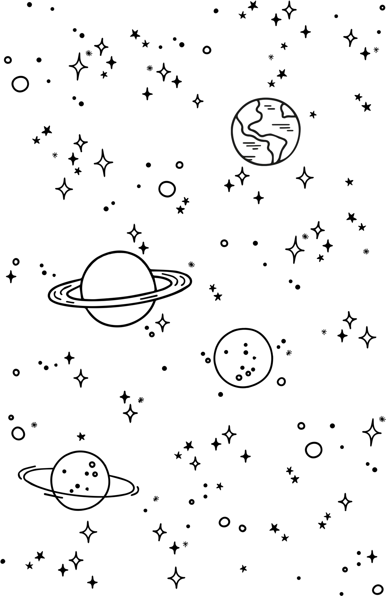 Cute Space Drawings Background