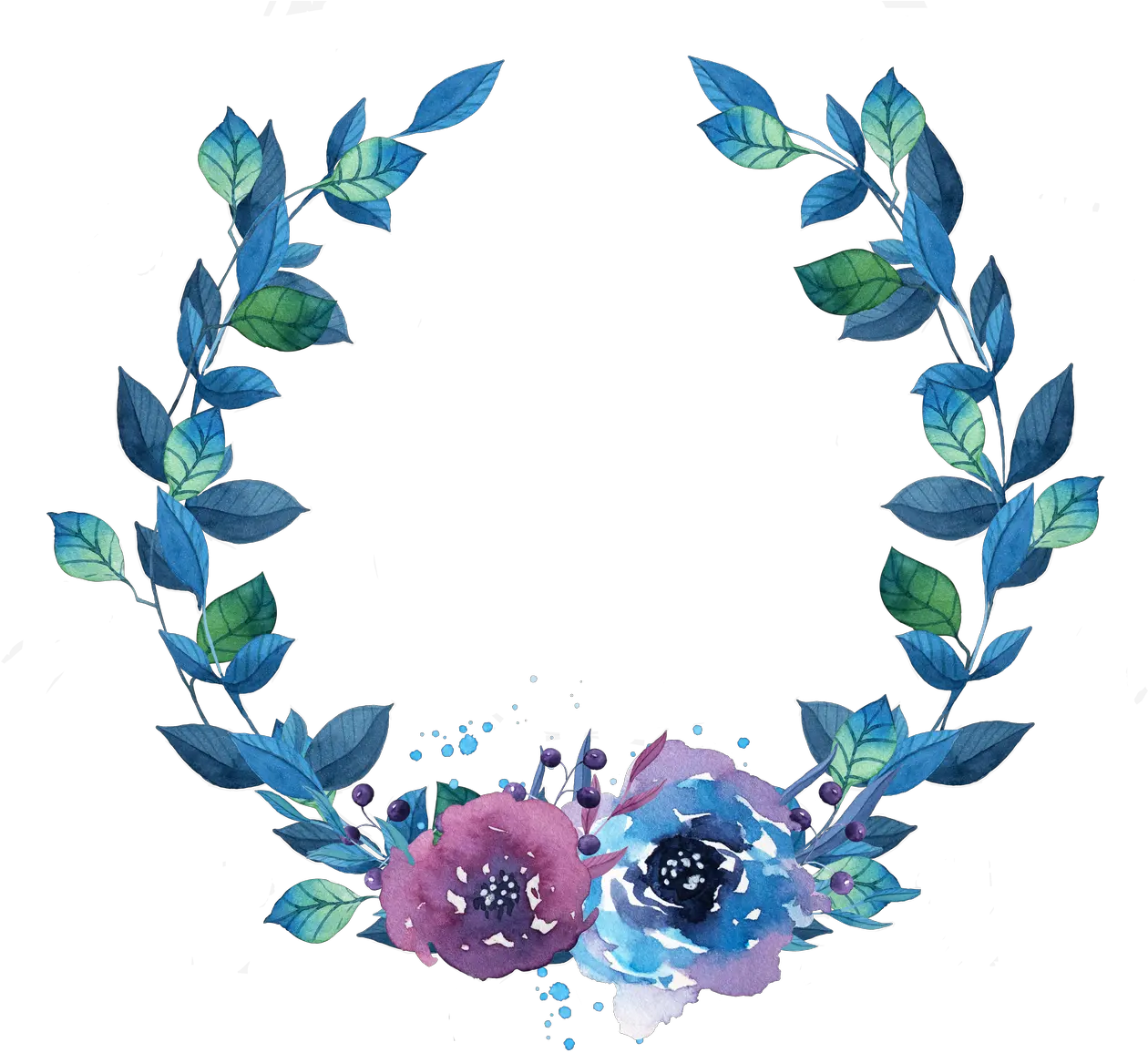 Wreath Transparent Feather Watercolor Flowers Png Circle