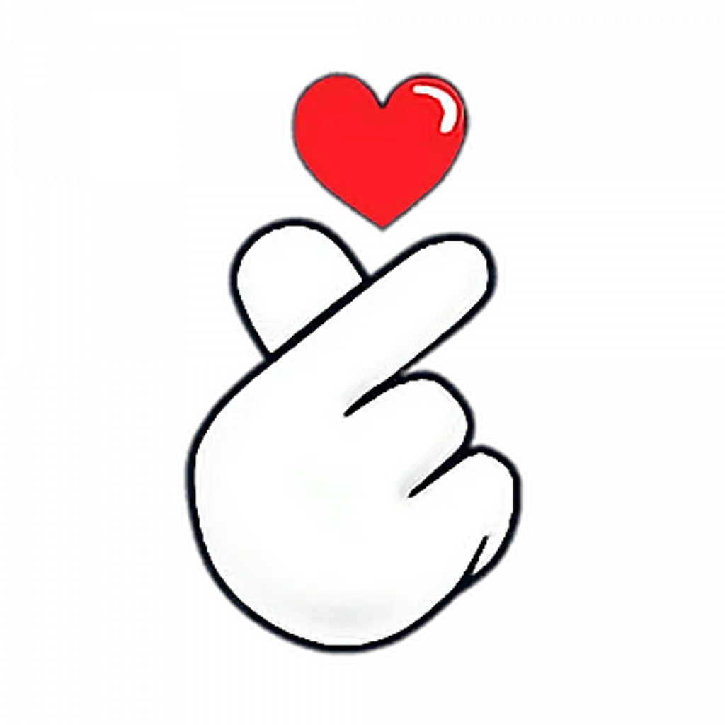 Heart Hands Love Ftestickers Stickers Autocollants Transparent Finger Heart Png