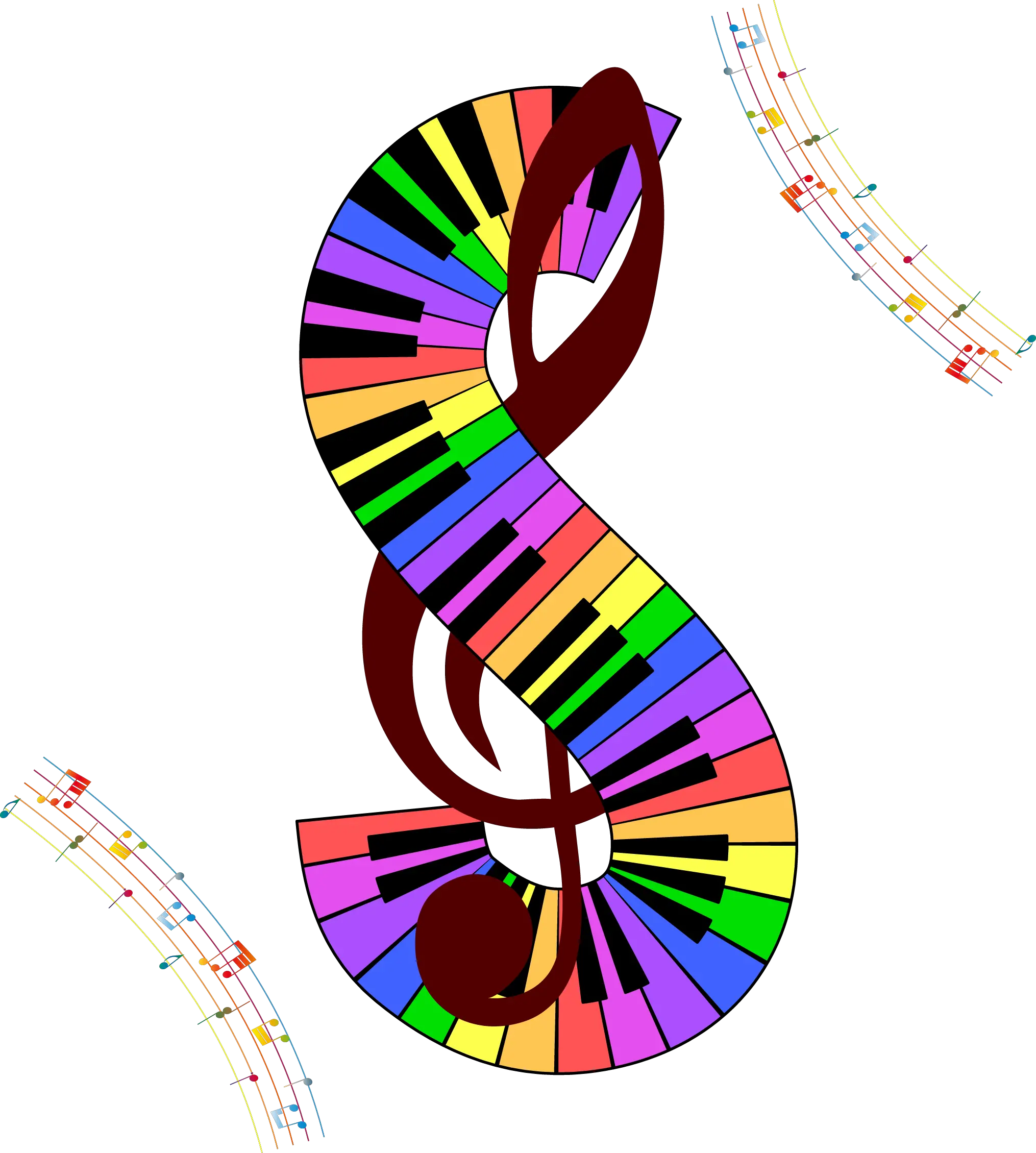 Vector Music Notes Png Color Musical Notes Clipart