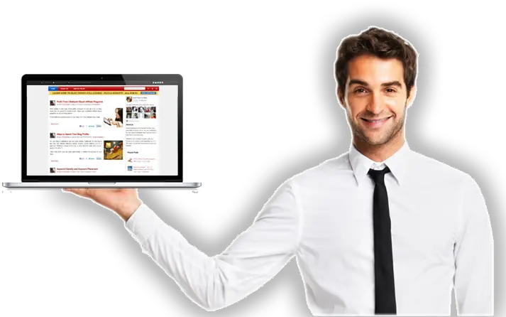 Laptop With Man Png