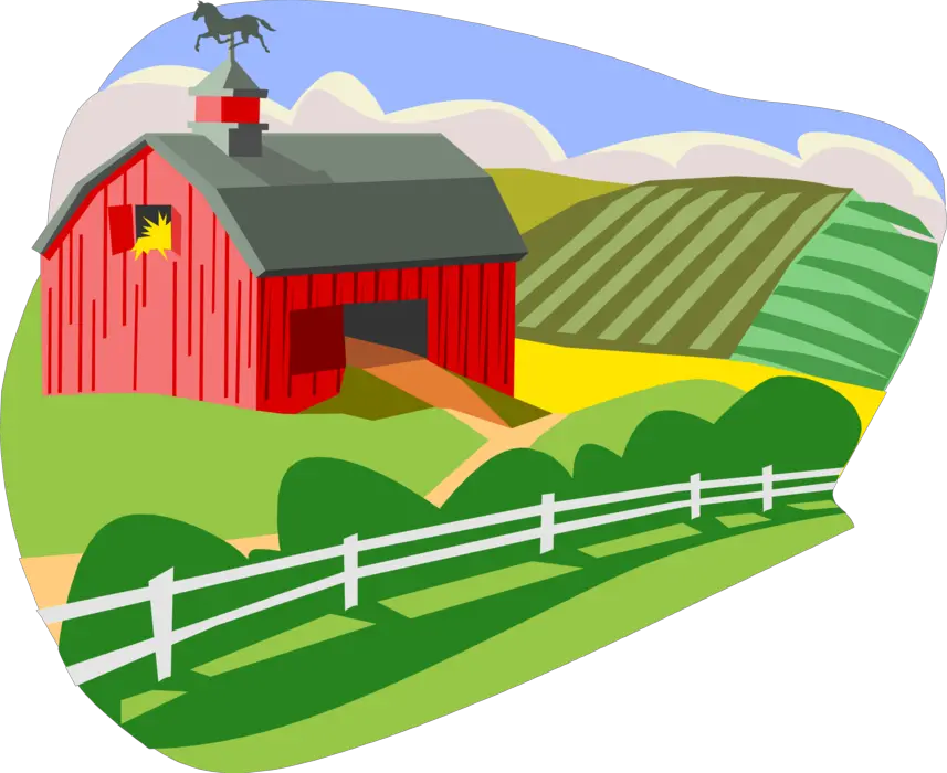 Farm Vector Green Farm House Clipart Png