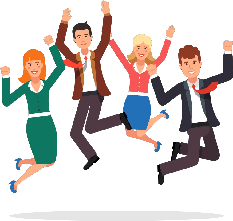 Happy Business People Jumping