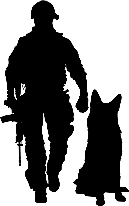 Transparent Soldier Silhouette Png Soldier And Dog Silhouette