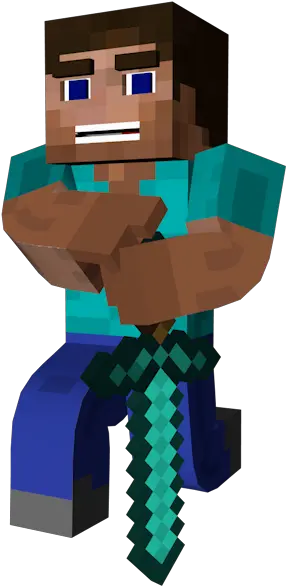 Minecraft Steve Holding Diamond Sword