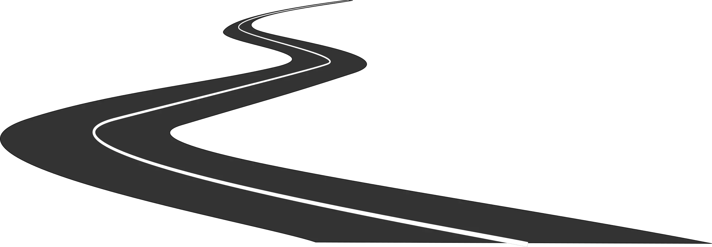 Winding Road Silhouette At Transparent Background Road Icon