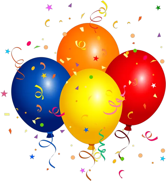 Confetti And Balloons Png Clipart Image Birthday Balloons Clipart Png