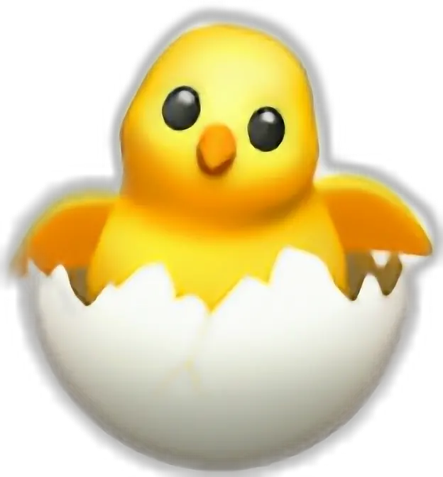 chicken yelow iphone cute Hatching Chick Emoji Png