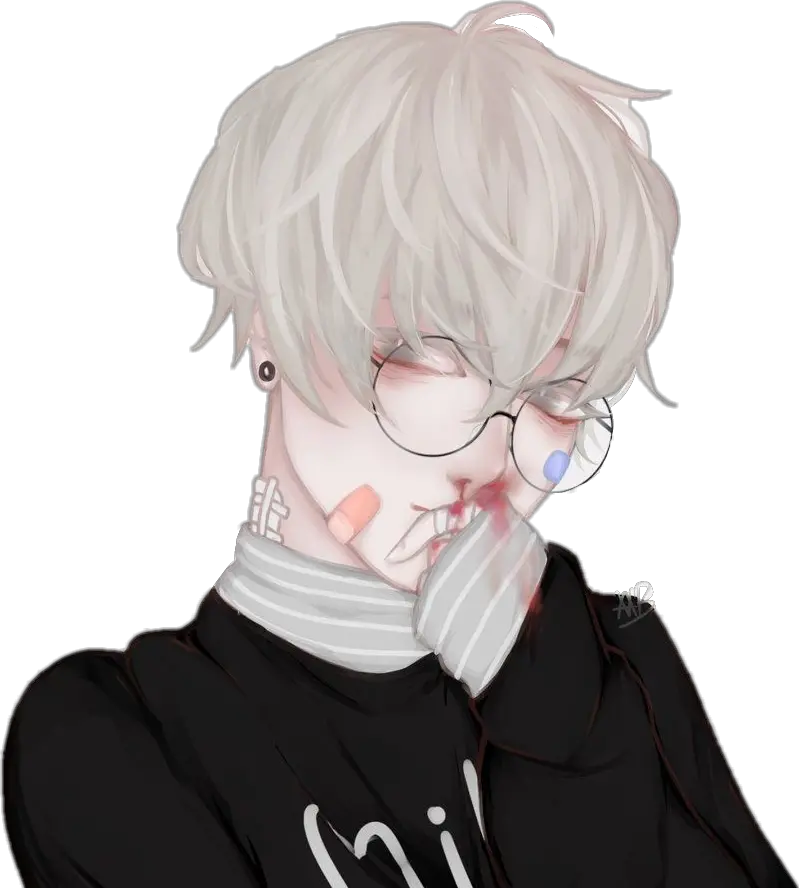 Bleeding Nosebleed Blood Bandaid Anime Bloody Boy