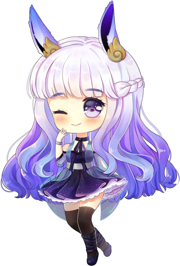 Roblox Anime Girl With Blue Hair Decal Download Cute Blue And Purple Anime Girls