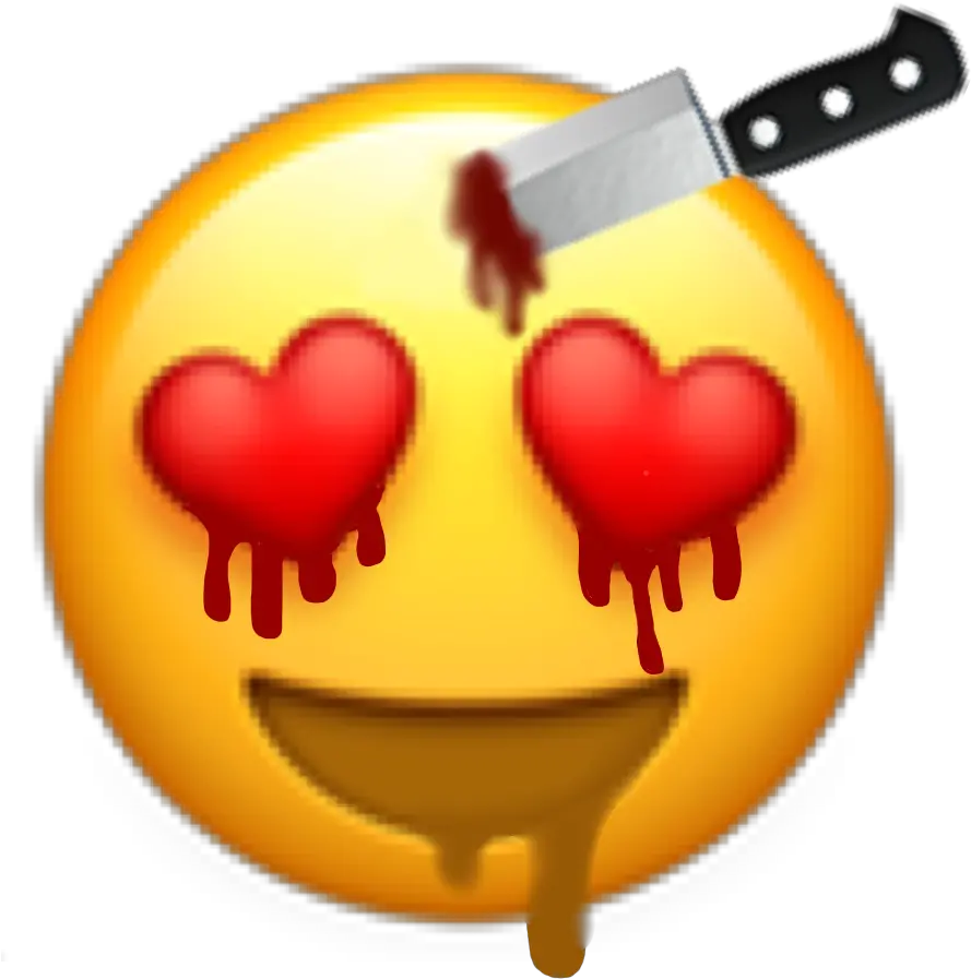 emoji blood love heart crazy yandere die kill Love Sticker Emoji