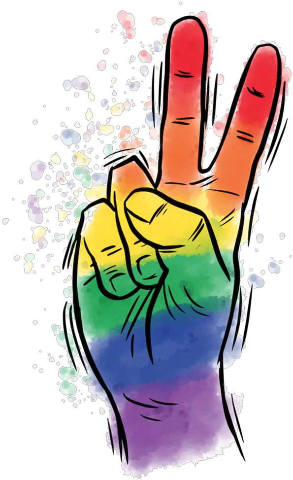 Rainbow Peace Sign Rainbow Hand Peace Sign