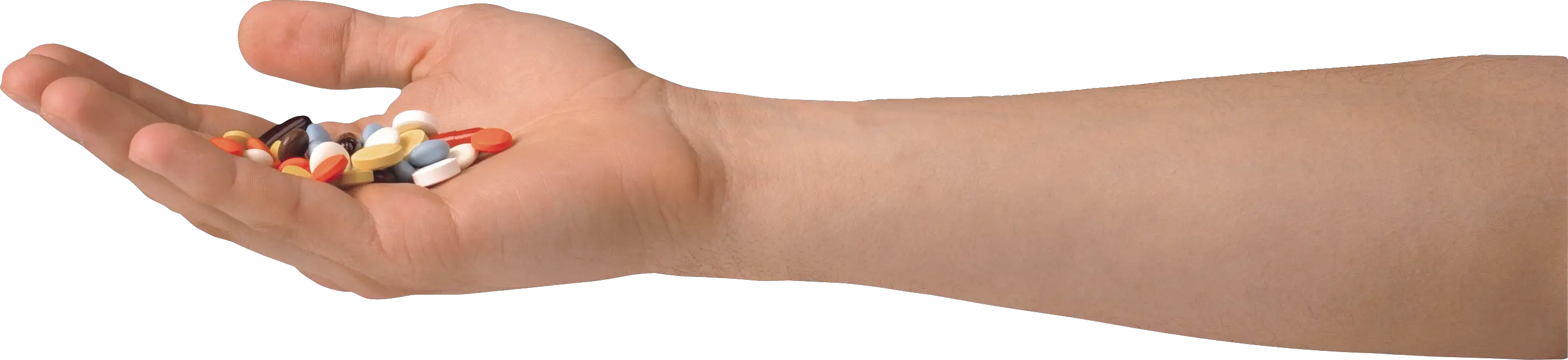 Pills tablets in hand PNG