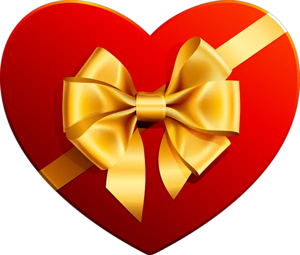 Red heart gift box PNG