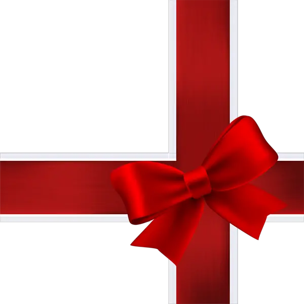 red ribbon bow PNG