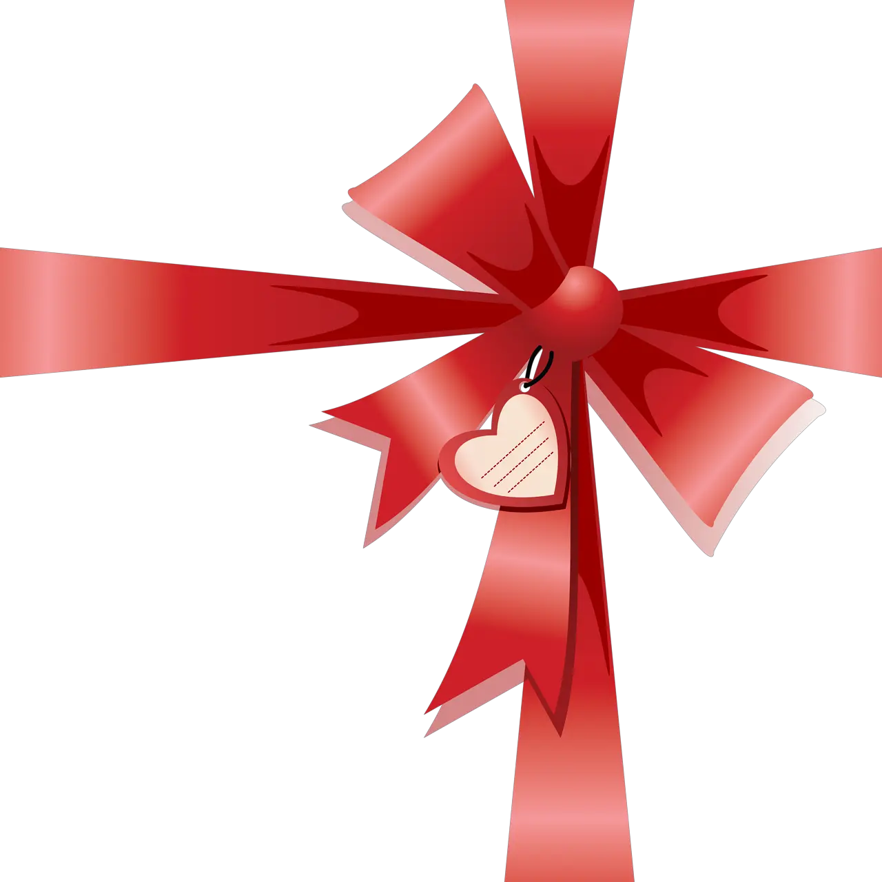 red ribbon bow PNG