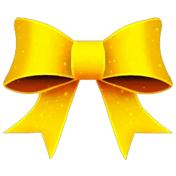 Yellow bow PNG image