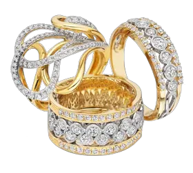 silver rings with diamonds PNG