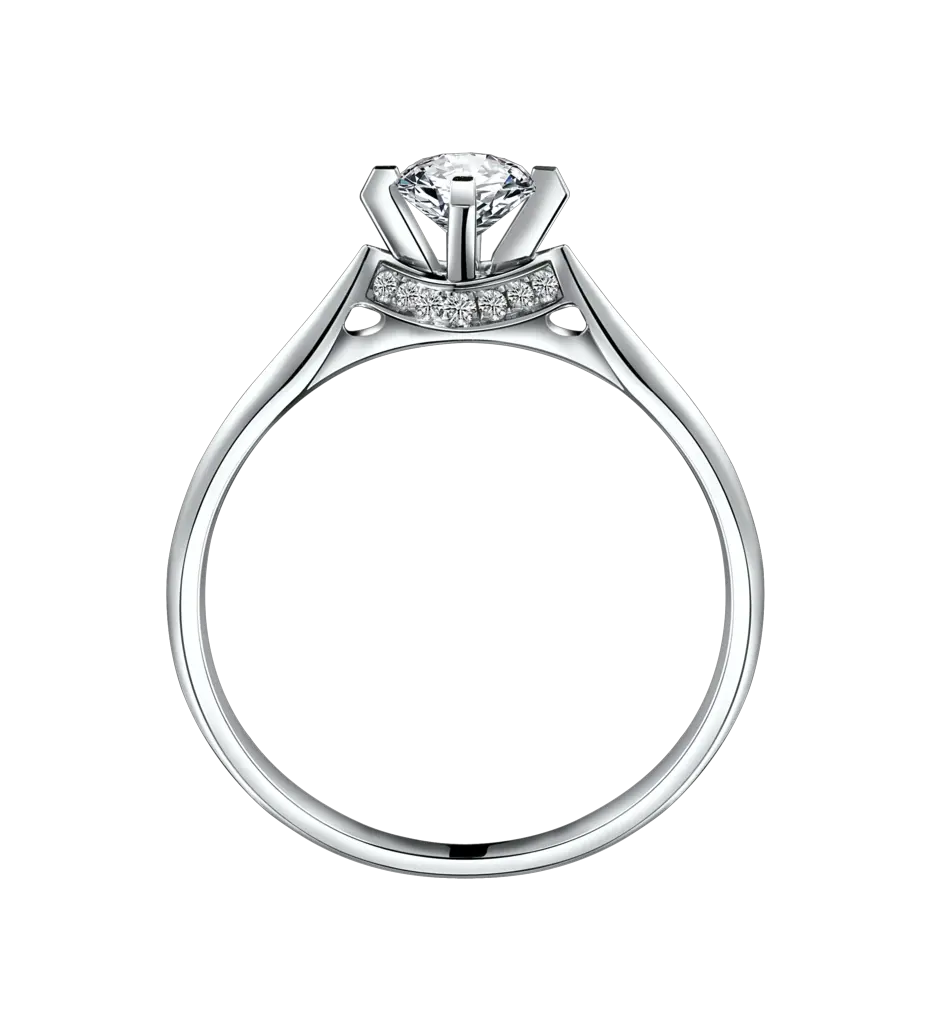 silver ring with diamond PNG