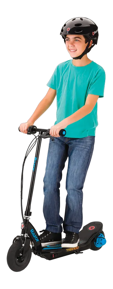 Boy on electric scooter PNG