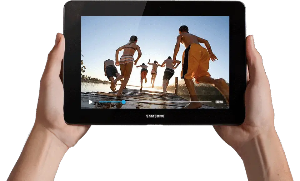 Tablet in hands PNG image