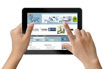 Tablet in hands PNG image