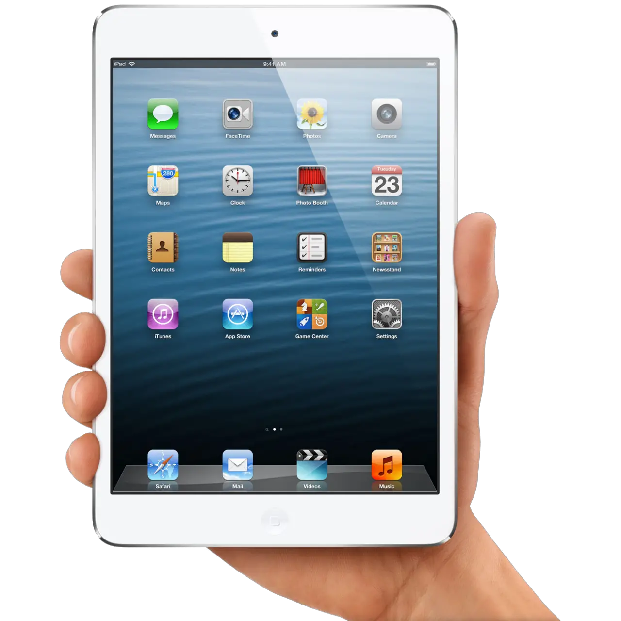 Tablet in hand PNG image