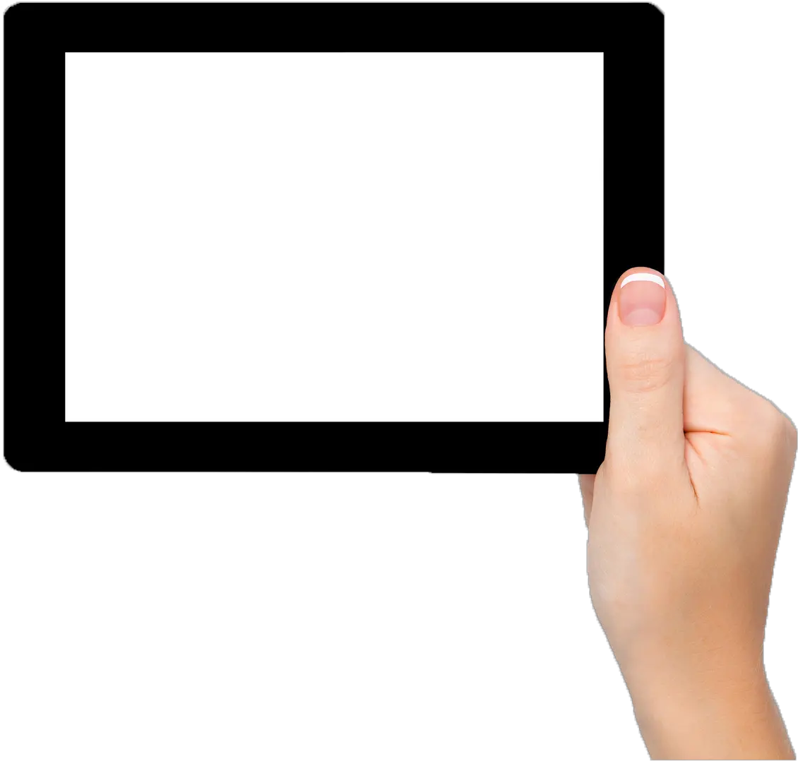 Tablet in hand PNG image