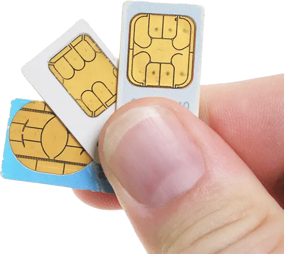 SIM cards in hand PNG