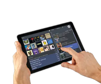 Tablet in hands PNG image