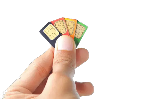SIM Cards in hand PNG