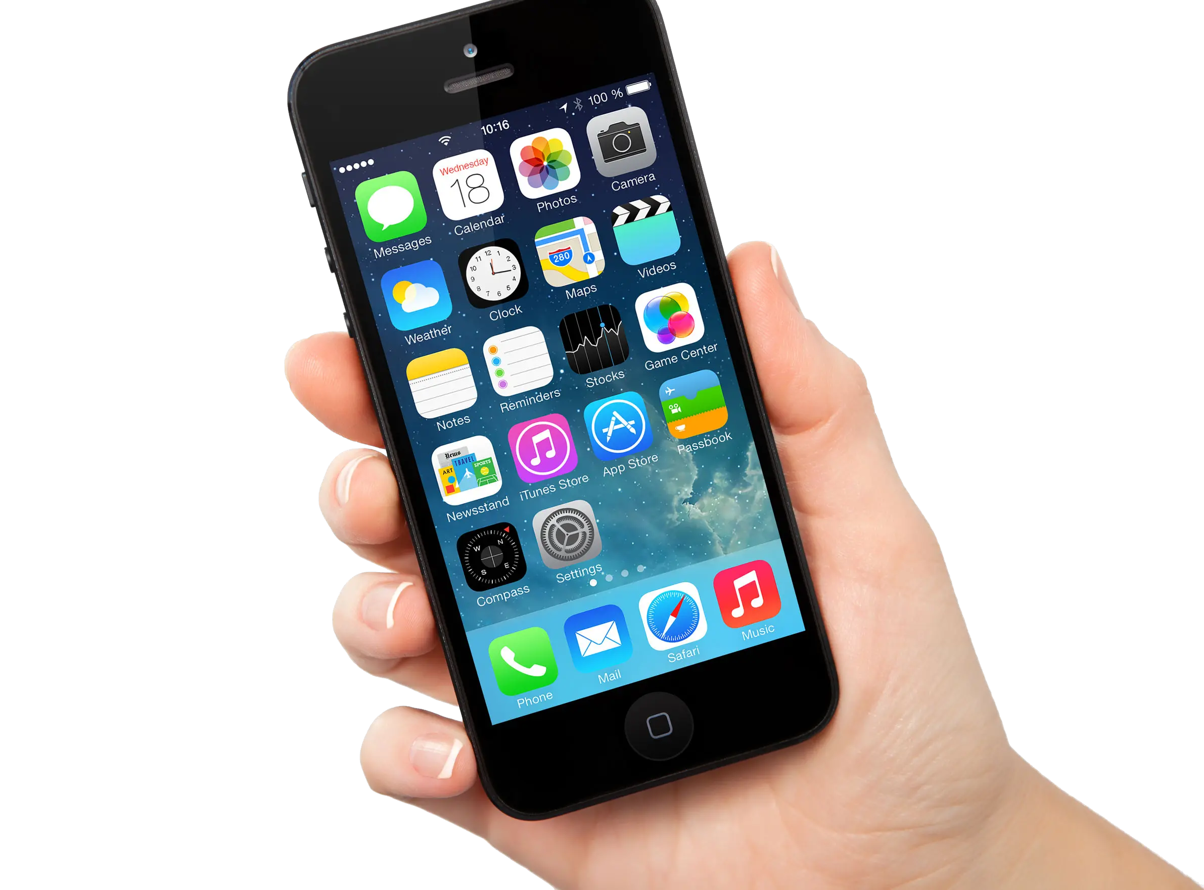 Iphone in hand transparent PNG image