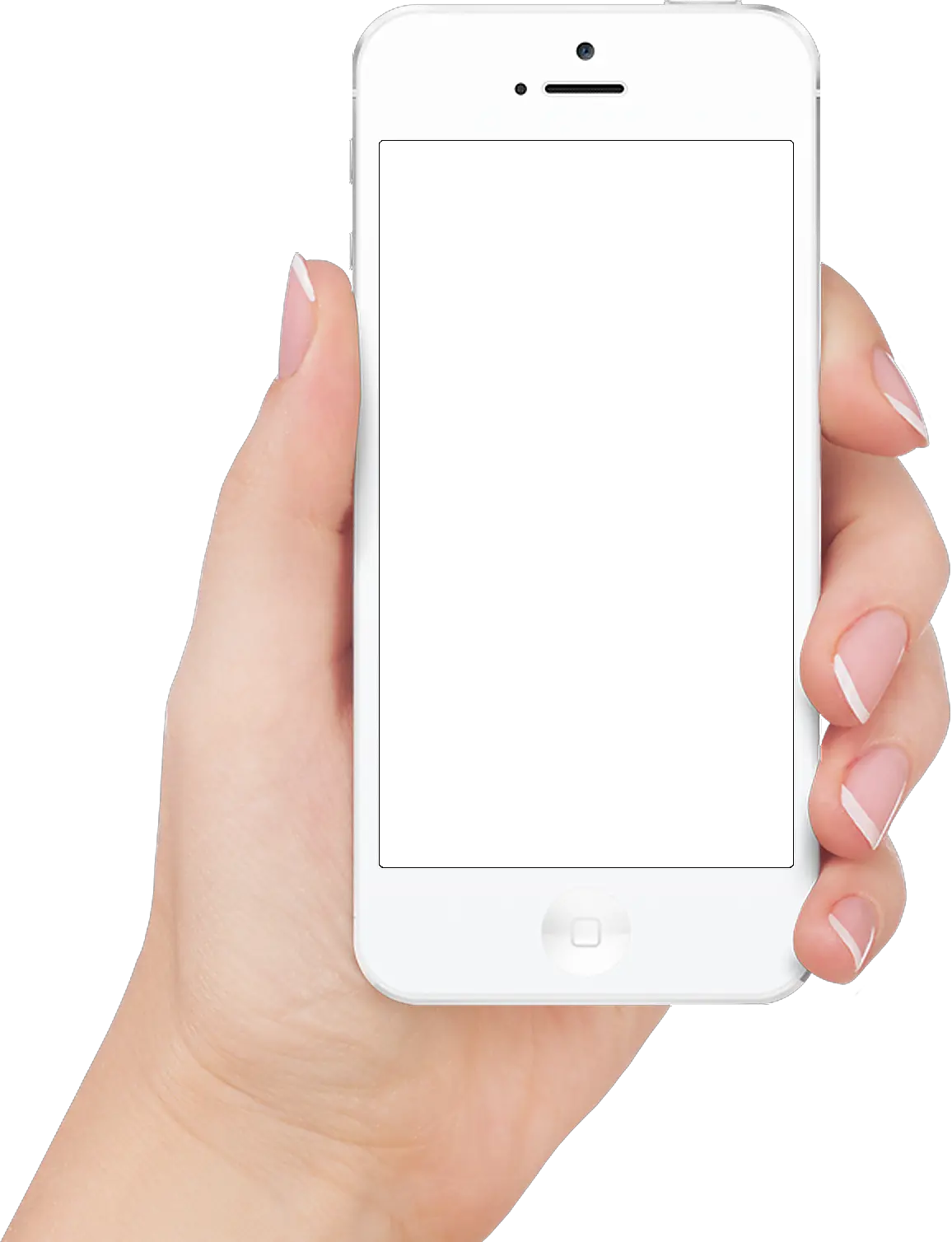 Apple iphone in hand transparent PNG image