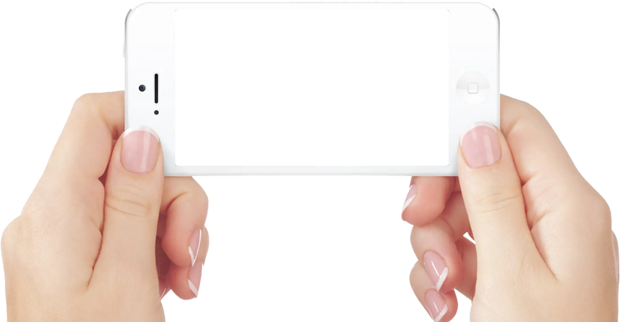 Iphone in hands transparent PNG image