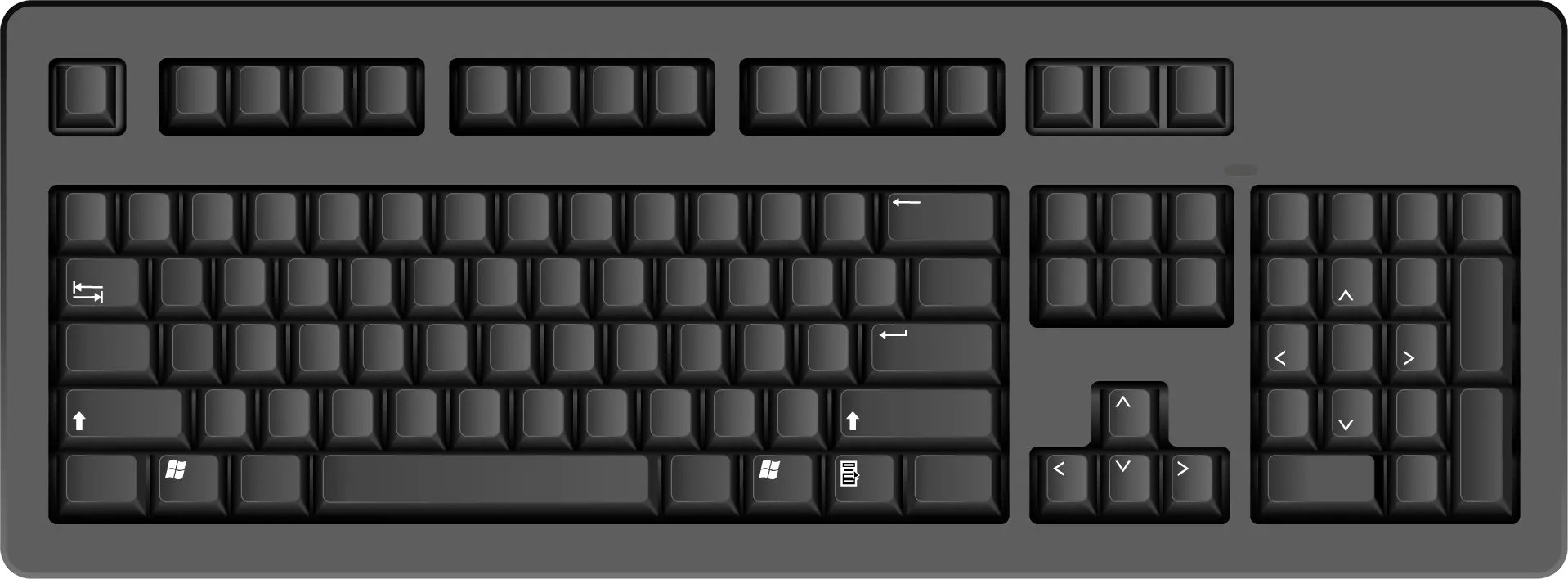 Black computer keyboard PNG image