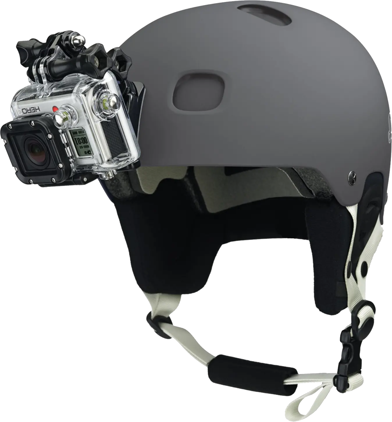 GoPro camera on helmet PNG