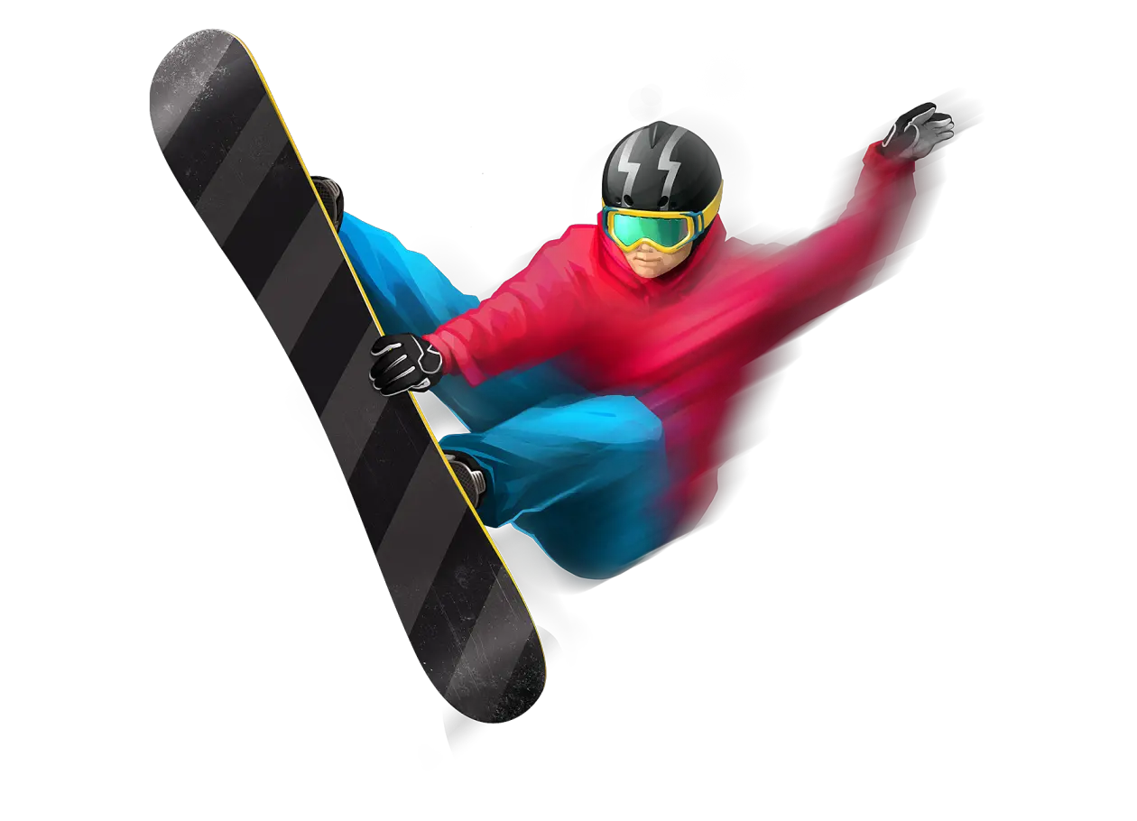 Snowboard man PNG image