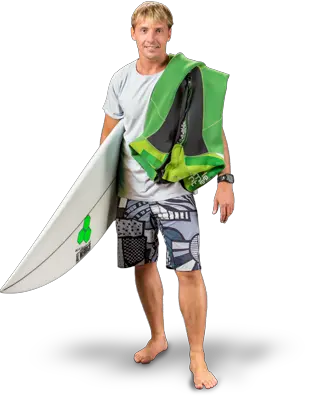 Man with surfing board PNG image
