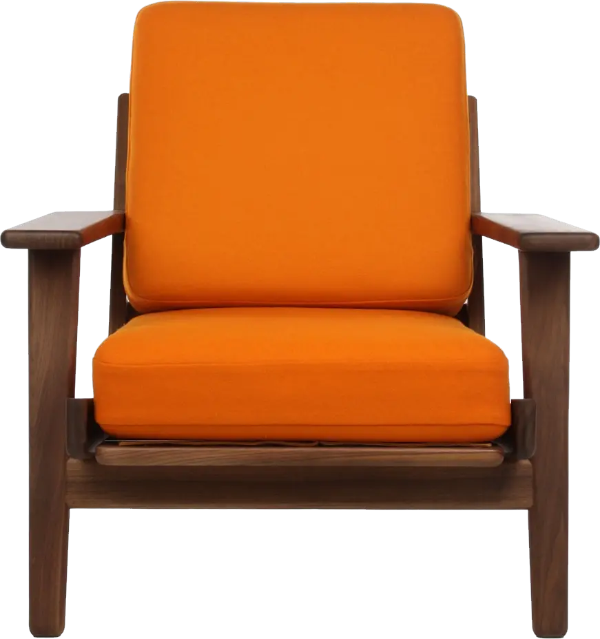 Orange armchair PNG image