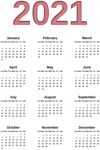Calendar 2022 year PNG